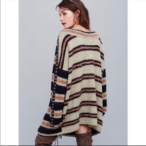 Free People Sid Striped Slouchy Tunic Sweater